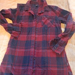 Patagonia Burgundy and Blue Plaid Shirt
